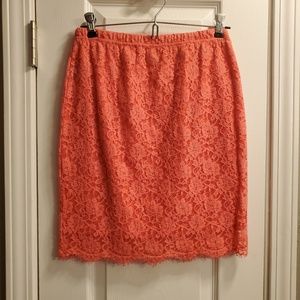 Coral lace skirt